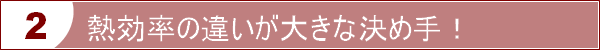 熱効率の違いが大きな決め手！